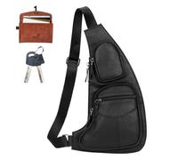 Luxuriöse Leder-Umhängetasche, Reise-Organizer-Set, kleine Tasche mit wasserdichter Funktion, PU-Craft-Aufbewahrungstasche, urbaner Stil, Tragesystem Pro, Pendler, Wanderausrüstung, Set, auburn, Refer
