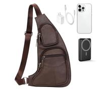 Luxuriöse Leder-Umhängetasche, Reise-Organizer-Set, kleine Tasche mit wasserdichter Funktion, PU-Craft-Aufbewahrungstasche, urbaner Stil, Tragesystem Pro, Pendler, Wanderausrüstung, Set, beige, Refer