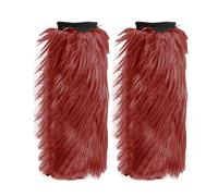 Luxuriöse Mädchen Cosplay Legwarmers in 12 Farben Herbst und Winter Plüsch Socken Lange Stiefel Warm Bühnenleistung Hohe Beinschützer Weibliche Neon Beinstulpen, wein, XL