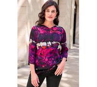 Luxuriöse Satin-Bluse mit 3/4-Ärmel bunt 48