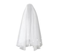 Luxuriöser Brautschleier Doppellagiger Transparenter Haarschmuck Mit Eleganter Perlendekoration Hochzeitskopfschmuck Brautschleifen Schleier Hochzeitskopfschmuck