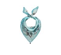 Luxuriöses Nicki Tuch aus reiner Seide mit Muster blau - Gr. - ONE SIZE