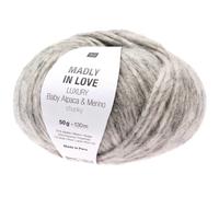 Rico Design Madly In Love Luxury Baby Alpaca & Merino Chunky Farbe 003 Hellgrau, Wolle aus Babyalpakawolle und Merinowolle zum Stricken oder Häkeln
