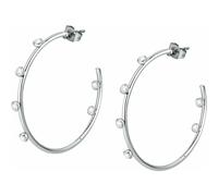 Luxury steel earrings with clear Creole SAUP08 crystals