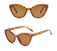 Luxus Cat Eye Sonnenbrille Damen Luxusmarke Designer Vintage Gradient Brille Retro Cat Eye Sonnenbrille Female Eyewear UV400,05 Leopard Tea, Einheitsgröße