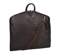 Luxus Leder Anzug Tragetasche Braun Suiter Case Kleid Kleiderabdeckung Reisetasche - Finley