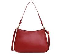 Luxus-Tasche für Damen - Rote Umhängetasche, Hobo und Handtasche - Karminrote Ledertasche, Burgunderrote Halbmond-Tasche