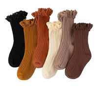 Luxylei 6 Paar Baby Mädchen Rüschensocken, Kinder Rüschen Spitze Rüschen Kleid Socken Herbst Winter Söckchen Für Kinder Mädchen