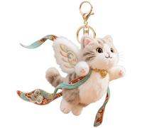 Luxylei Katzen-schlüsselanhänger, Niedlicher Plüsch-schlüsselanhänger „dunhuang Flying Cat“ Für Rucksack Und Auto, Plüsch-anhänger