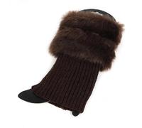 LUYSGBXR Stulpen Damen 1 Pair Knitted Boot Cuffs Winter Leg Warmers Women Lady Crochet Knit Trim Socks Toppers(Brown)