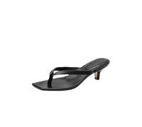 LUYSGBXR Zehentrenner Damen Sandalen mit quadratischer Zehenpartie und Clip for Damen, Flip-Flops mit hohem Absatz, große Größe, schmaler Absatz, Damen-Hausschuhe(Black,39)