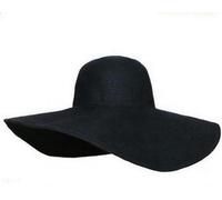 luzen Sonnenhut für Damen mit breiter Krempe, Sommerhut aus Stroh für Strand, Garten, Reisen und Partys (Schwarz)