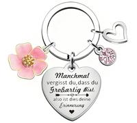 Luzzxfa Schlüsselanhänger Herz Edelstahl - Manchmal vergisst du, dass du großartig bist, Blume Kristall Anhänger, Geschenk Frauen Freundin Mama Schwester, Geburtstagsgeschenk Muttertag Valentinstag