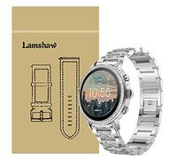 LvBu Armband Kompatibel für Fossil Q Venture, Damen Metall Band Premium Edelstahl Bracelet Gurt für Fossil Q Venture Gen 4 / Fossil Q Venture Gen 3 (Silber)