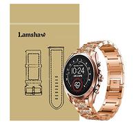 LvBu Armband Kompatibel mit Michael Kors Bradshaw 2, Classic Edelstahl Uhrenarmband für Michael Kors Access Gen 5 Bradshaw Smartwatch (Roségold)