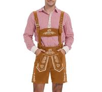 LVCBL Lederhose Herren Oktoberfest Trachtenlederhose kurz Bayerische Braun 2XL