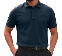Lvnsdknerse Breeze Polo Shirt Herren mit Bierbauch-Komfort, Elastisch, Schnelltrocknend, Atmungsaktiv, Kurzarm, Ultraweich, Seidig