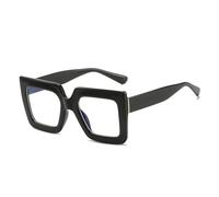 LVTFCO Große übergroße quadratische Brillengestelle für Damen, trendige Farbverläufe, transparente Gläser, Brillen, Schwarz, Einheitsgröße