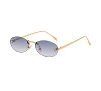 LVTFCO Luxuriöse, modische, diamantbesetzte Sonnenbrille, Bonbonfarben, ovaler Rahmen, für Damen und Herren, Unisex, randlose Sonnenbrille, Sonnenschutz, UV400-Schutz, grau, Einheitsgröße