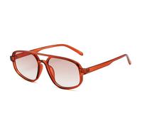 LVTFCO Mode Doppelte Brücken Cat Eye Sonnenbrille Frauen Retro Leopard Gradient Shades UV400 Männer Trend Sonnenbrille, Tee Tee Farbverlauf, Einheitsgröße