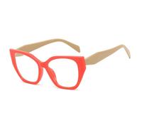 LVTFCO Retro schwarze Brille für Damen, übergroße quadratische Brille, weiblich, klare Brille, Orange Khaki, Einheitsgröße