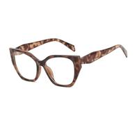 LVTFCO Schwarze Retro-Brille für Damen, übergroße quadratische Brille, weiblich, klare Brille, Leopard, Einheitsgröße