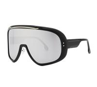 LVTFCO Übergroße Monokel-Sonnenbrille, modisch, für Herren und Damen, verspiegelt, UV400, Vintage-Brille, Silber, Einheitsgröße