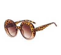 LVTFCO Übergroße ovale bunte Sonnenbrille für Damen, Retro-Steigung, Punk-Männer-Sonnenbrille, Leopardenmuster, Einheitsgröße