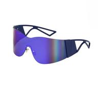 LVTFCO Übergroße randlose Punk-Sonnenbrille für Damen und Herren, luxuriöse rahmenlose Sonnenbrille, einteilige Brillen, Sonnenbrillen, Zubehör, blauer Film