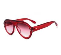 LVTFCO Übergroße Sonnenbrille, modisch, für Herren und Damen, Schutzbrille, Uv400, Vintage-Brille, Rot, Einheitsgröße