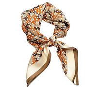 LVUNZJCA Quadratische Schals für Damen Stereoskopischer Buchstabe H Seidenschal Dekorativer quadratischer Schal