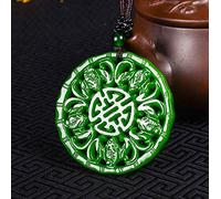 LVYAN Natürliche grüne Jade Fledermaus Anhänger Halskette Chinesische Doppelseitige Aushöhlen Geschnitzte Charme Schmuck Mode Amulett Für Männer Frauen Geschenke