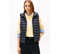 Tommy Hilfiger Damen Weste Padded Global Stripe Vest mit Kapuze, Blau (Desert Sky), XS