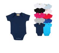 LW055 Larkwood Baby-Body Kurzarm Heather Grey 3/6 Monate