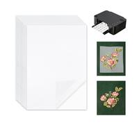 Lwtsrp 10 Stück Stickvlies Wasserlöslich Selbstklebend, Stickvorlagen Wasserlöslich, Bedruckbar Wasserlösliches Stickvlies für Anfänger Drucken oder Zeichnen von Mustern Geeignet A4 (30x21cm)