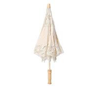 Lwuey Spitzen Schirm, Lace Umbrella Spitzenschirm Hochzeit Sonnenschirm Vintage Brautschirm Braut Hochzeitsschirm Retro Flanierschirm Party Fotografie Requisiten Geschenk Bühnen Aufführung Beige 53cm