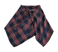 LXHZSY Wickelrock Damen Unisex-Wickelrock in A-Linie, mehrlagig, Street Dance, Karierter Hüftschal, for Binden, asymmetrischer Überrock, Hemdverlängerung(Blue)