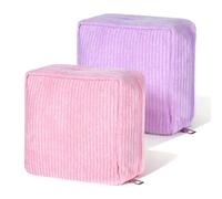 LXUEJIE 2 Stück Damenbinden Aufbewahrungstasche, Cord Kosmetiktasche Klein Binden Aufbewahrung Tampon Tragbar Mini Kulturbeutel für Damen Mädchen