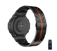 LXURY Edelstahl Armband für Amazfit T-Rex/T-Rex Pro, Modernes Metallisches Uhrenarmband mit Verstellbarer Schnalle, Kratzfest, Silber, Standard