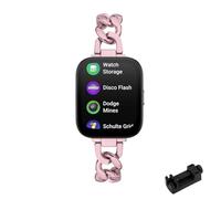 LXURY Metall Armbänder für Amazfit Bip 5 Armband Damen Edelstahl Verstellbares Elegantes Bänder für Amazfit Bip 5 Ersatzarmband Kompatibel mit Amazfit Bip 5 Uhrenarmband für Frauen (Rosa)
