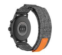 LXURY Nylon Armband für Fossil Gen 6/5E 44mm - Atmungsaktive Canvas, Verstellbar, Sport, Schnalle, Klettverschluss, Unisex, 44mm, Grau