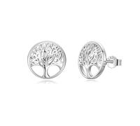 Lydreewam Lebensbaum Ohrringe für Damen 925 Sterling Silber Baum des Lebens Ohrstecker für Geburtstag Muttertag Weihnachten, Durchmesser 12mm