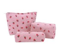 LYEAA 3PCS Frauen Cord Kosmetiktasche Große Kapazität Reise Kulturbeutel Make-Up Organizer Kulturbeutel Organizer Tasche