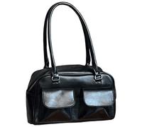 LYEAA Casual Retro Satchel -Tasche vielseitige Kapazität Frauen Multi -Pocket -Geldbörsen -Mode -Leder -Handtasche Pendeltasche (schwarz)