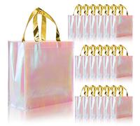 Lyellfe 20 Stück glänzende wiederverwendbare Einkaufstasche, rosa Vlies-Tragetasche mit Griffen, modische Brautjungfer-Geschenktasche, Junggesellinnenabschied, Geburtstagsparty