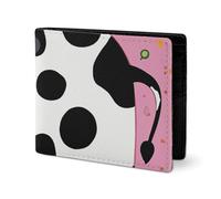 LYHVSFJW Edle Herren Geldbörse Leder Geldbörse Portemonnaie Geldbeutel Slim Slim mit Arizona Flagge Kartenhalter, Cartoon-Kuh mit Milchmilch, one size