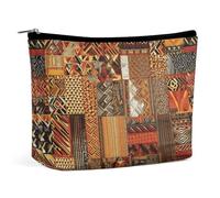 LYHVSFJW Kosmetiktasche, Make-up-Tasche für Damen, tragbare Make-up-Tasche, bunt, Lutscher, Make-up-Tasche, Reise-Kulturbeutel für Reisezubehör, Patchwork Afrikanisches Textil, Einheitsgröße