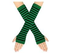 LYHYDMA Handschuhe Lang 2 Paar Mode Frauen Handschuhe Dame Gestreiften Ellenbogen Wärmer Gestrickte Lange Fingerlose Fäustlinge(28)