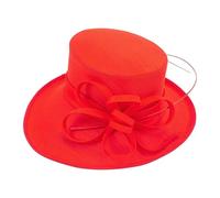 LYHYDMA Hochzeitshut Luxus Feder Tea Party Kirche Hüte Elegante Fotografie Zylinder Weibliche Bankett Fascinator Hochzeit Formale(Red)