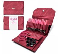 Lykke Austauschbare Stricknadeln, 12,7 cm, Rouge-Holznadeln, Stricknadel-Set - (Crimson Denim-Effekt)